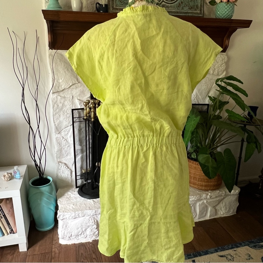 S’EDGE sundress lime green 100% French linen size xl NWT - Picture 4 of 11